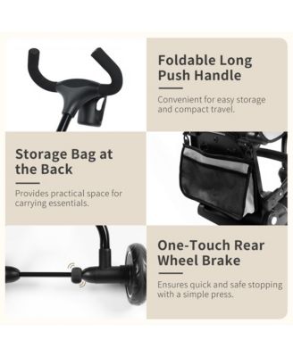 7-in-1 Toddler Tricycle Stroller with Rotating Seat, Adjustable Push Handle and Canopy