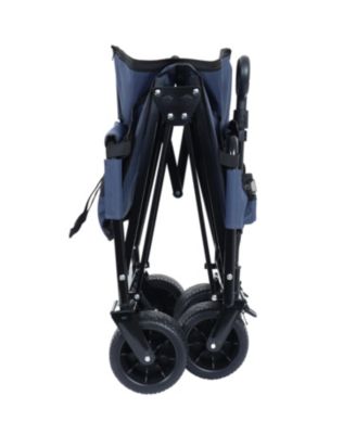 Outdoor Storage 3-in-1 Collapsible Foldable Wagon Cart with Bench Seat & Storage Heavy Duty Utility Cart For Camping