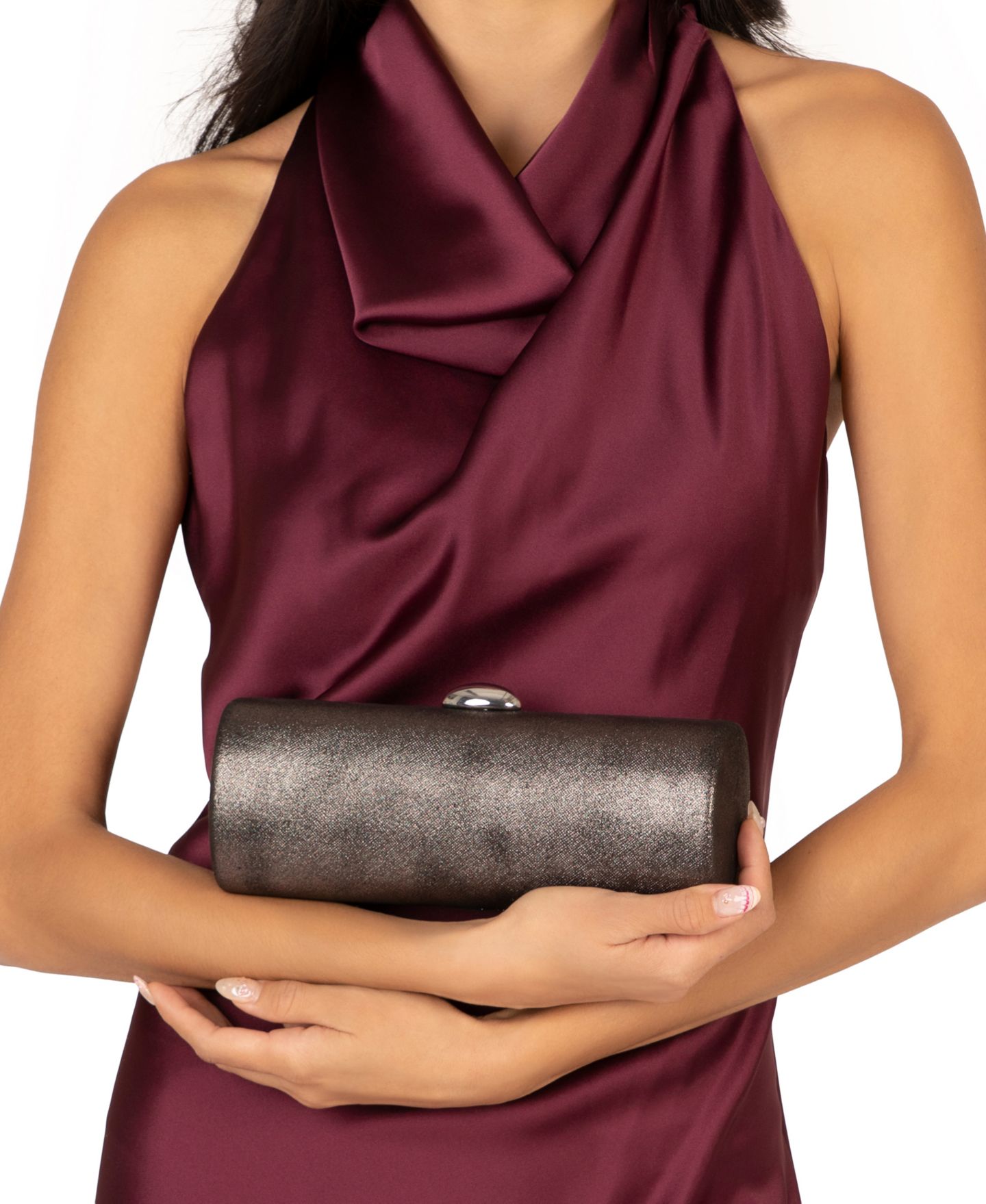 Женский клатч Nina Xandra Barrel Minaudiere Small Clutch Handbag, цвет: Meteorite — фото 6