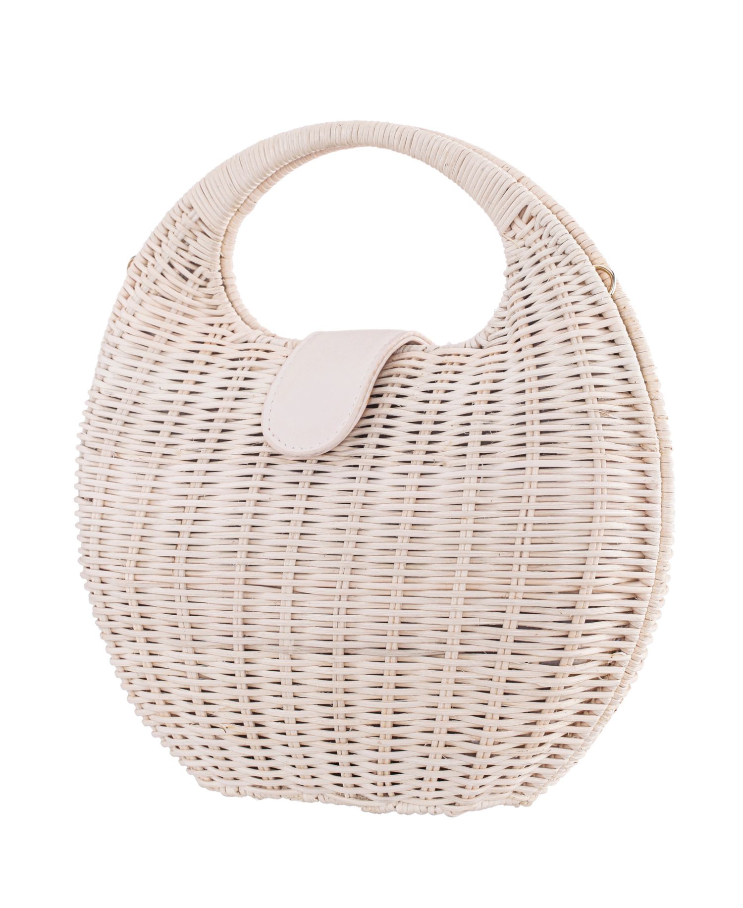 Kava Rounded Rattan Small Satchel Handbag