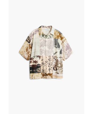 Men's Oriental patch shirt