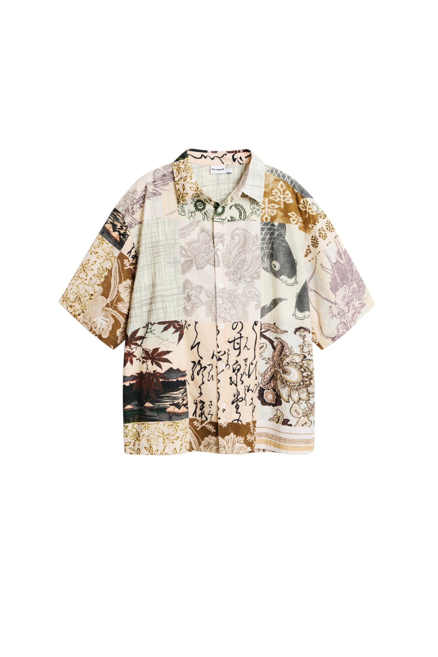 Men's Oriental patch shirt