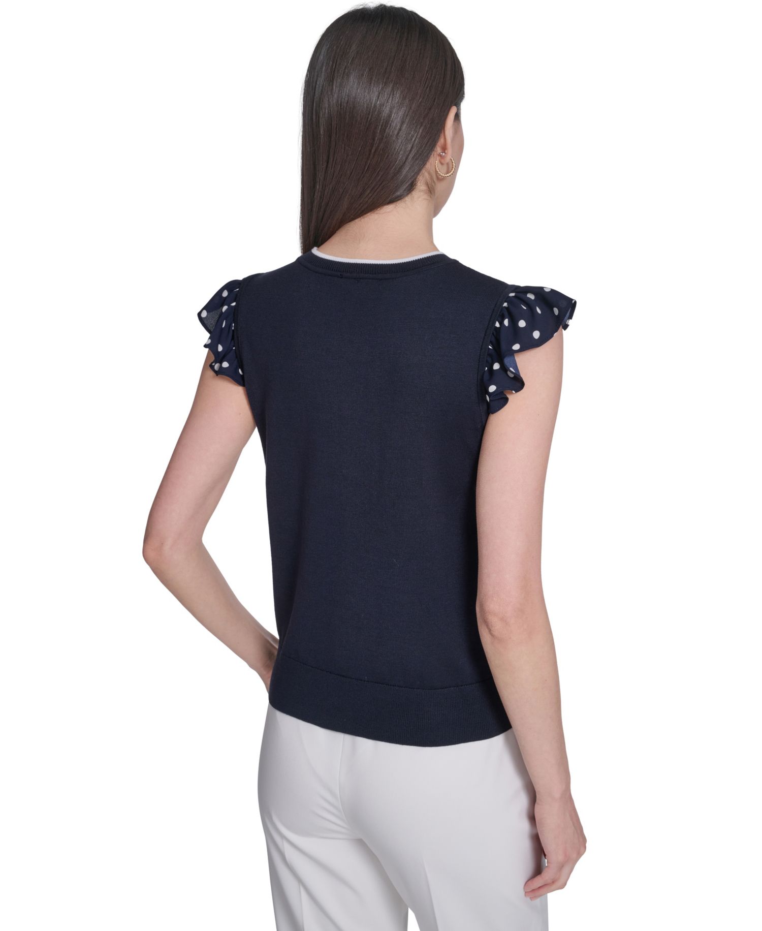Women's Mixed Media Sleeveless Sweater