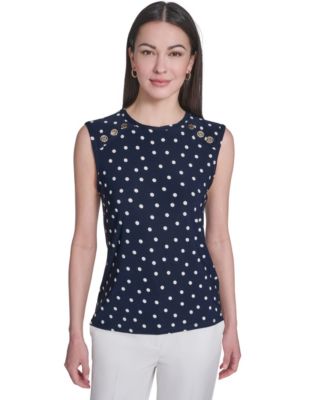 Women's Sleeveless Polka Dot Top