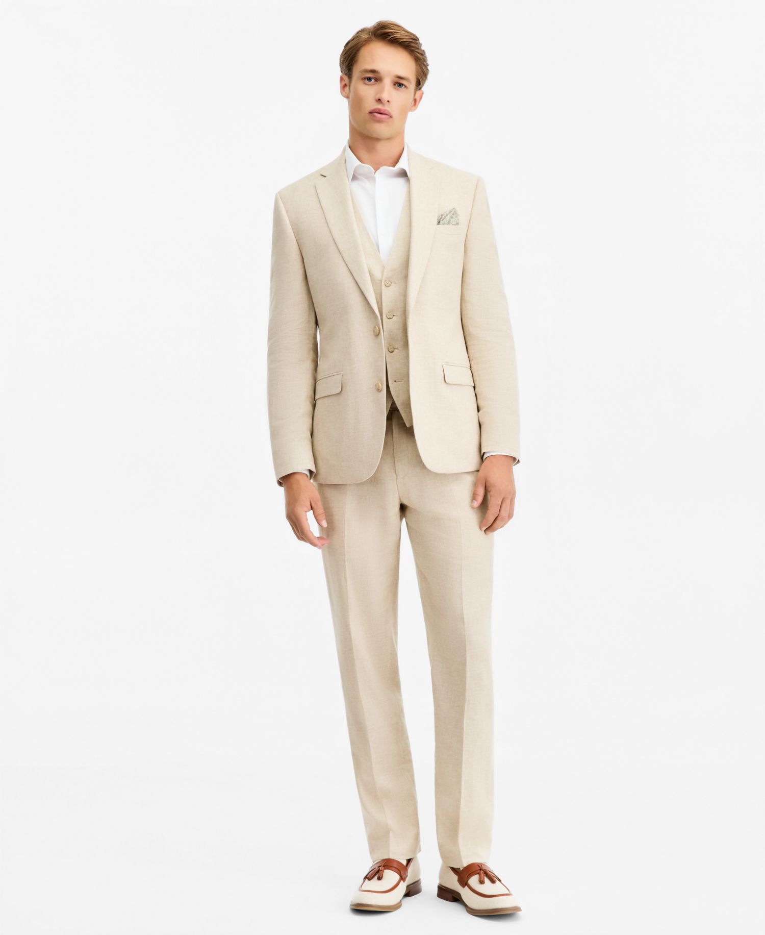 Men's Slim-Fit Linen-Blend Suit Separates