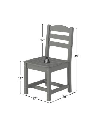 Set of 2 Outdoor Dining Chair without Armrests, For All Weather Conditions
