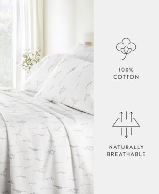 Long Staple 300-Thread Count Cotton Pattern 4-Pc. Sheet Set, Queen