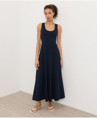 Women's Fit & Flare Open Back Maxi Dress Made With Organic Cotton