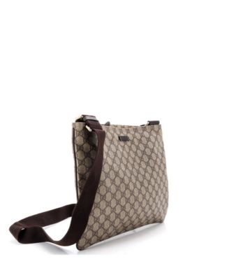 Large Zip Top Messenger Bag GG Coated Canvas