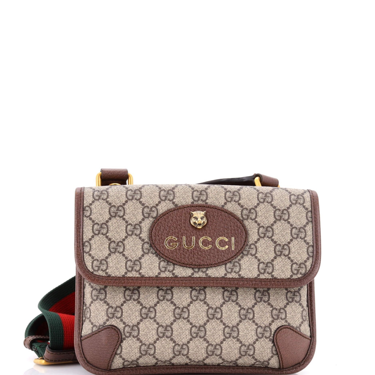 Pre-Owned Gucci Small Neo Vintage Flap Messenger Gg Coated Canvas - Brown