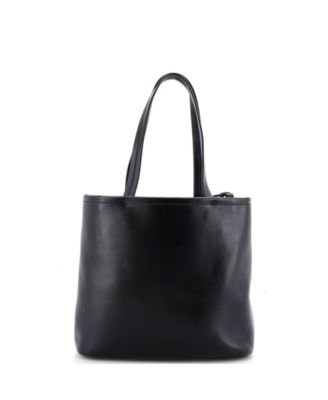 Small Logo Convertible Open Tote Leather