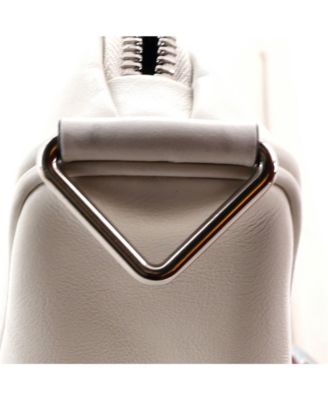 Mini Triangle Logo Zip Crossbody Bag Embossed Leather