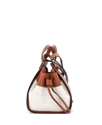 Mini Hammock Bag Leather and Anagram Jacquard