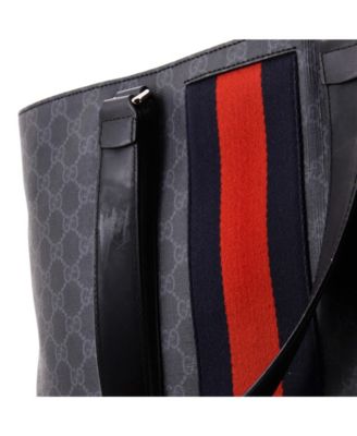 Large Web Open Tote GG Coated Canvas