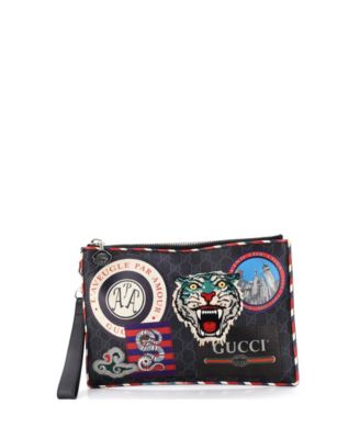 Night Courrier Pouch GG Coated Canvas with Applique