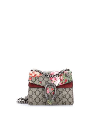 Mini Dionysus Bag Blooms Print GG Coated Canvas