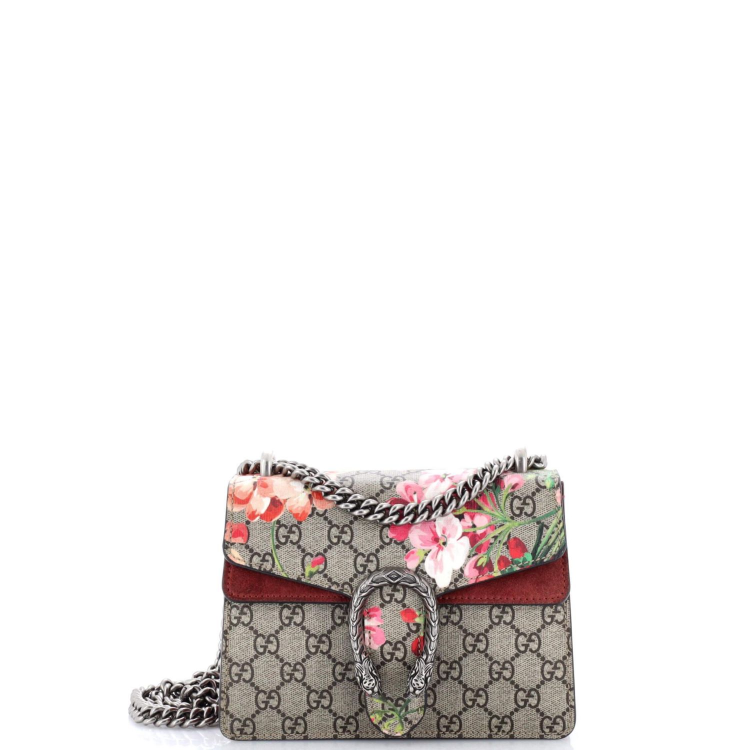 Mini Dionysus Bag Blooms Print GG Coated Canvas