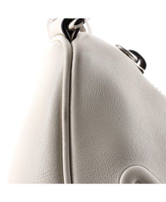 Mini Triangle Logo Zip Crossbody Bag Embossed Leather