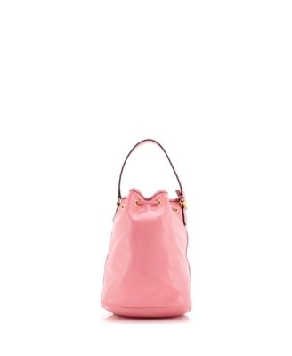 Small Drawstring Pocket Bucket Bag Soft Calf