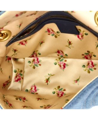 Small Pearly GG Marmont Flap Bag Matelasse Denim