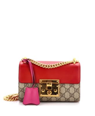 Small Padlock Shoulder Bag GG Coated Canvas and Leather