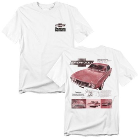 Мужская футболка Corvette Chevrolet Camaro Sport Coupe Front Back, цвет: Белый