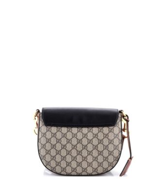 Medium Padlock Saddle Shoulder Bag GG Coated Canvas and Leather