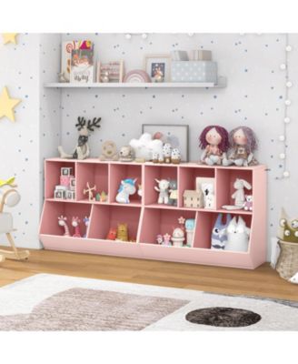 5 Cube Wooden Kids Toy Storage Organizer with Anti Tipping Kit