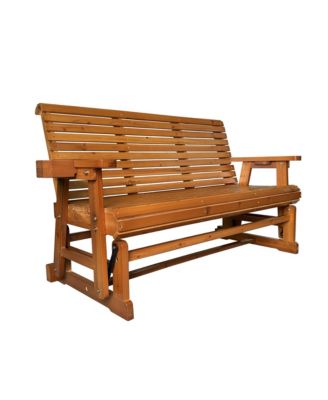 Patio Glider with Cup Holders, High Roll Back and Deep Contoured Seat, 3-Seater, Heavy Duty 800 Lb, 5 Feet ( 3-Seater)