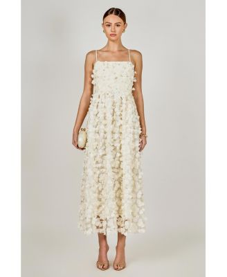 Women's 3D Floral Sleeveless Midi Dress