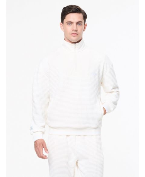 Мужской джемпер Sergio Tacchini Netto на молнии 1/4, цвет: Gardenia