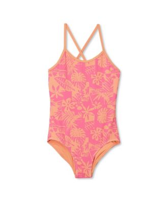 Girls Chlorine Resistant Reversible One Piece Swimsuit