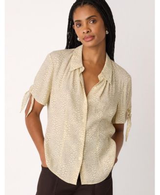 Women's Dashed Marks Tie Sleeve Shirt
