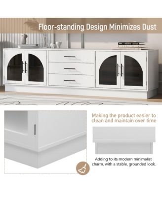 68.9'' TV Stand for TVs up to 75", Media Console Cabinet with 3 Drawers and Adjustable Shelves, Symmetrical Design for Living Room
