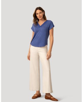 Women's Braided Trim Crinkle Tee