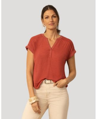 Women's Smocked Shoulder Tee