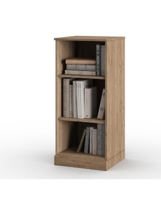 Premium 100% Solid European Oak Hardwood 3-Shelf Modular Bookcase.