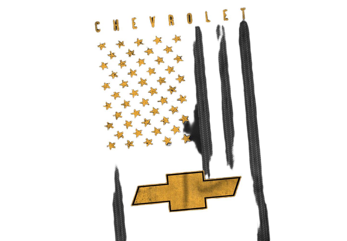 Мужская футболка Corvette Chevrolet USA Flag Tires, цвет: Чёрный — фото 2