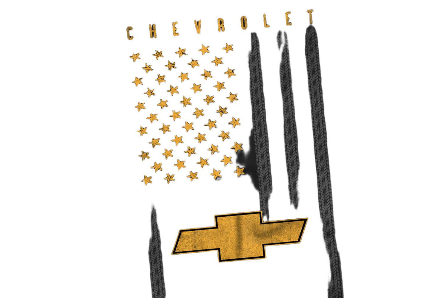 Men's Chevrolet USA Flag Tires T-Shirt