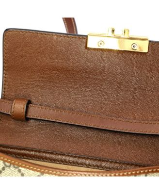 Mini Padlock Top Handle Bag GG Coated Canvas and Leather