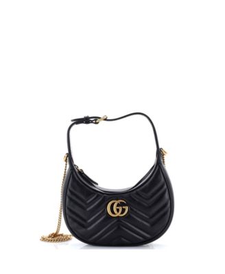 Mini GG Marmont Half Moon Hobo Matelasse Leather