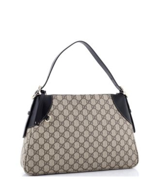 Large Emblem Shoulder Bag GG Coated Canvas with Leather