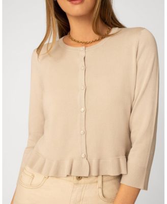 Women's Ruffle Hem Button Cardigan