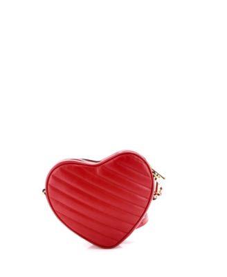 Mini Interlocking G Heart Shoulder Bag Diagonal Quilted Leather