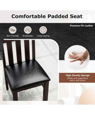 Dining Chairs Set of 4 PU Leather Farmhouse Side Chairs for Kitchen Living Room