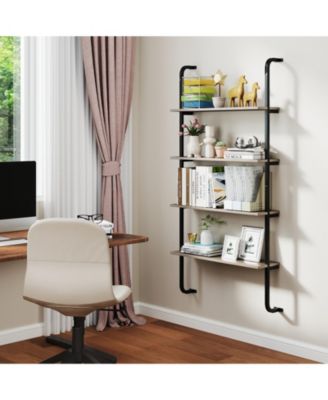 Industrial Four Tier Pipe Shelving with Metal Frame