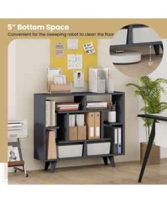 Geometric Storage Bookcase with Shelves and Anti Tipping Kit