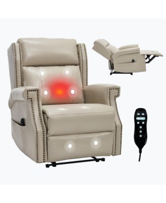 Manual Recliner Chair with Heavy Duty Motion 8 Vibrating Nodes And 3 Massage Modes