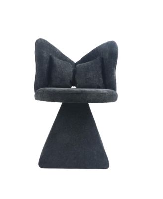 Accent Chair with Butterfly Back, 360° Swivel Vanity Chair, Chenille Makeup Chairs with Sturdy Pyramid Base for Living Room, Bedroom