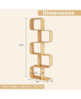 5-Tier S-Shaped Bookcase with 5 Open Cubes for Living Room